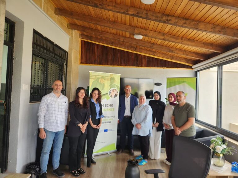 Meeting of Witness Center and Local Communities Foundation with Expertise France at Witness Center in Nablus Governorate.
